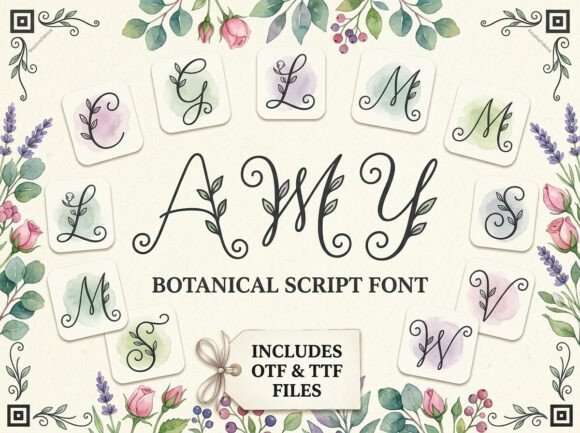 Amy: A Botanical Script Font for Editorial Elegance