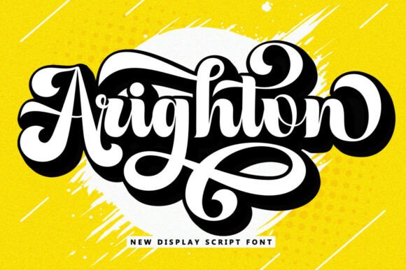 Arighton: A Bold Retro Display Script Font for Editorial Design