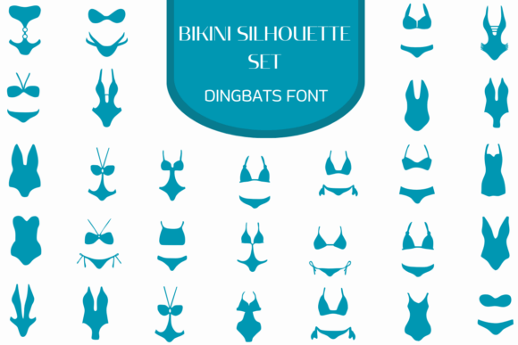 Bikini Silhouette Set: A Dingbat Font for Summer Campaigns