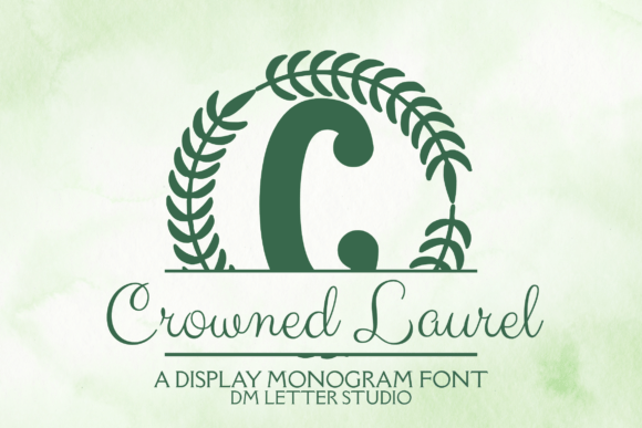 Crowned Laurel Monogram: A Regal Display Font for Digital Branding