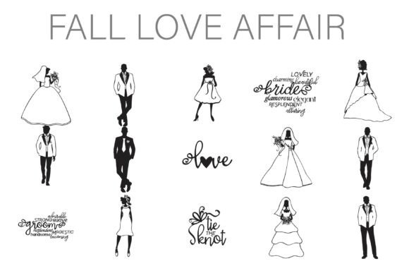 Fall Love Affair Dingbats: A Wedding Silhouette Font for Designers