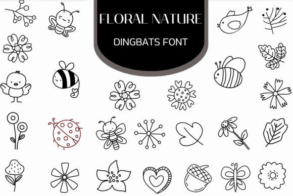 Floral Nature: A Botanical Dingbat Font for Creative Makers