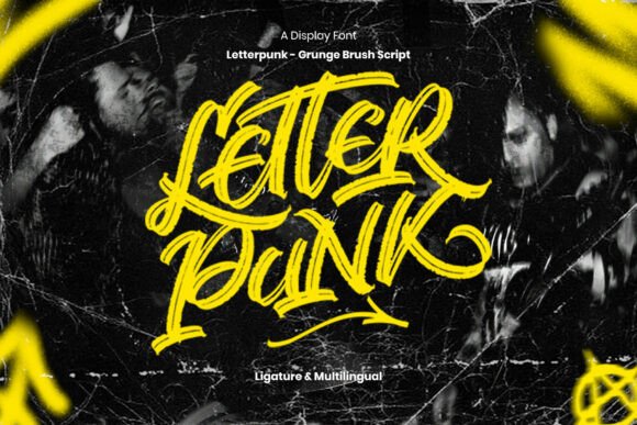 Letterpunk: A Bold Grunge Brush Script Font for Designers
