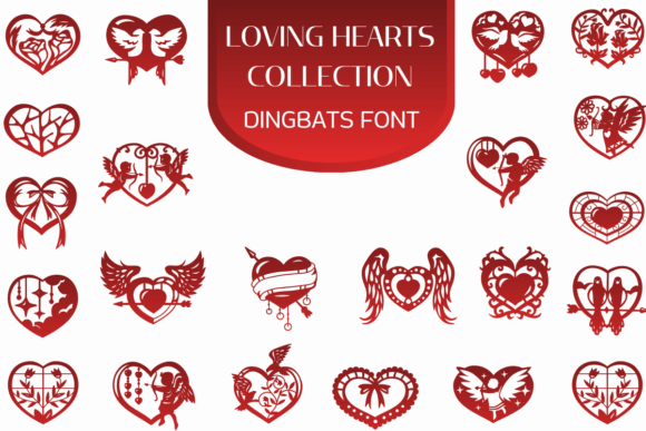 Loving Hearts Collection: A Romantic Dingbats Font for Brand Warmth